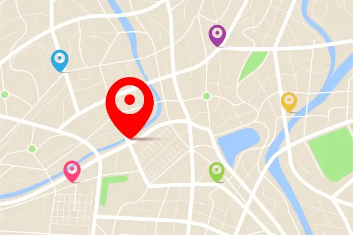 Karte zeigt Highlights eines bestimmten Ortes.