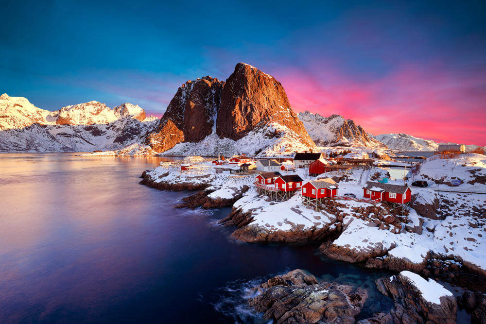 Landschaft der norwegischen Lofoten - Hamnoy