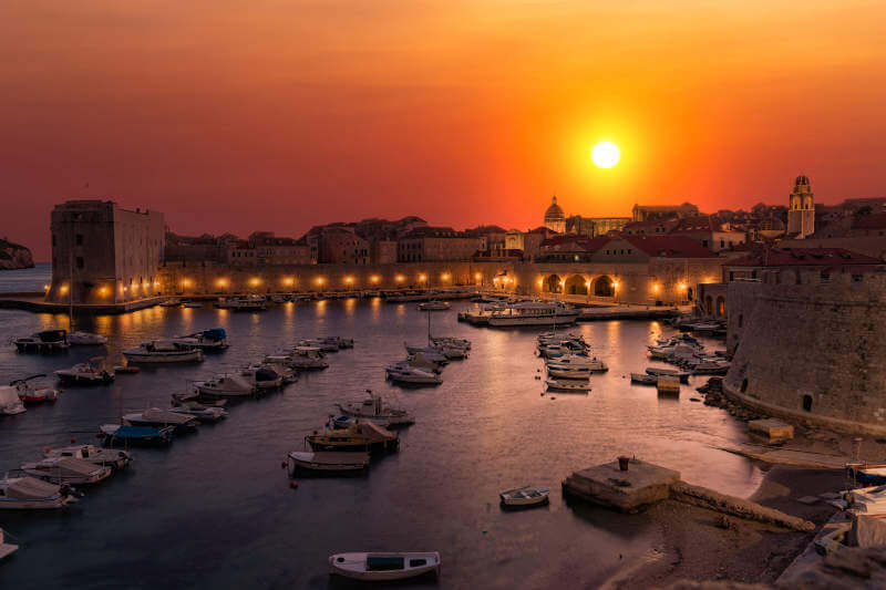 Dubrovnik bei Sonnenuntergang. Kroatien.