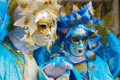 Karneval in Venedig, schöne Maske und Verkleidung aus Venedig in Italien